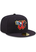 New Era Wichita Wind Surge Mens Navy Blue MiLB 2022 Authentic Collection Iconic Fitted Hat