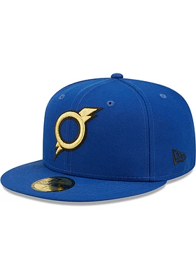 New Era Omaha Storm Chasers Mens Blue MiLB 2022 Authentic Collection Iconic Fitted Hat