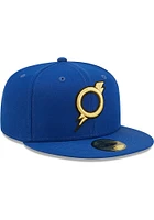 New Era Omaha Storm Chasers Mens Blue MiLB 2022 Authentic Collection Iconic Fitted Hat