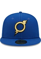 New Era Omaha Storm Chasers Mens Blue MiLB 2022 Authentic Collection Iconic Fitted Hat