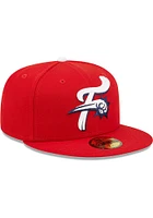 New Era Reading Fightin Phils Mens Red MiLB 2022 Authentic Collection Fitted Hat