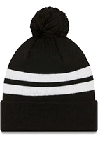 New Era Cleveland Browns Black 2T Top Stripe Pom Mens Knit Hat