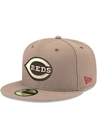 New Era Cincinnati Reds Mens Brown 2T 59FIFTY Fitted Hat