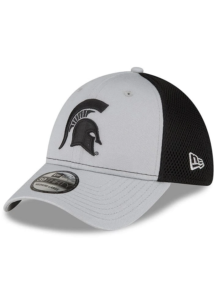 New Era Michigan State Spartans Mens Grey 2T Neo 39THIRTY Classic Flex Hat