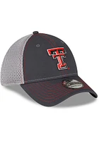 New Era Texas Tech Red Raiders Mens Graphite 2T Neo 39THIRTY Flex Hat