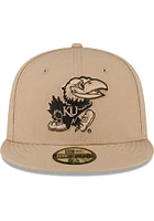 New Era Kansas Jayhawks Mens Tan 2T 59FIFTY Fitted Hat