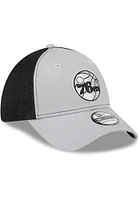 New Era Philadelphia 76ers Mens Grey 2T Neo 39THIRTY Flex Hat