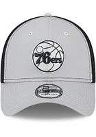 New Era Philadelphia 76ers Mens Grey 2T Neo 39THIRTY Flex Hat