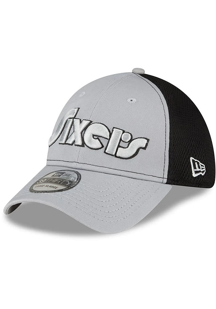 New Era Philadelphia 76ers Mens Graphite 2T Neo 39THIRTY Flex Hat