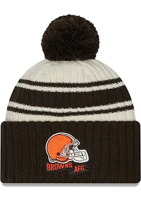New Era Cleveland Browns Brown JR 2022 Sideline Sport Youth Knit Hat