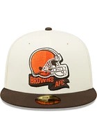 New Era Cleveland Browns Mens Ivory 2022 Sideline 59FIFTY Fitted Hat