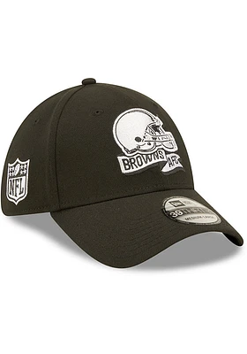 New Era Cleveland Browns Mens Black 2022 Sideline BW 39THIRTY Flex Hat