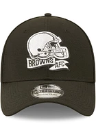 New Era Cleveland Browns Mens Black 2022 Sideline BW 39THIRTY Flex Hat