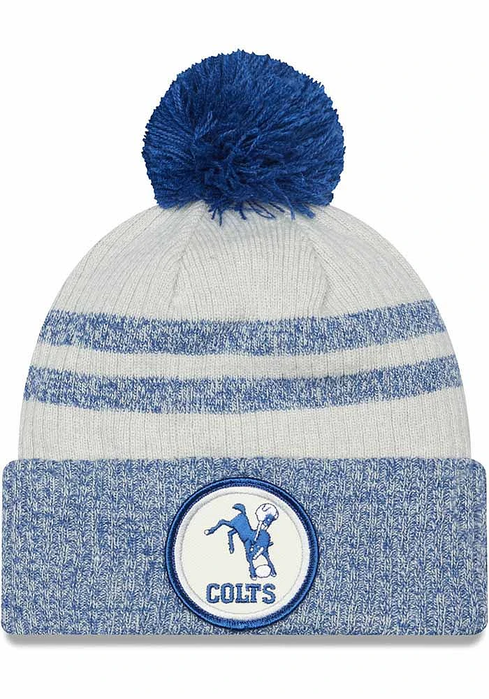 New Era Indianapolis Colts Grey Retro 2022 Sideline Sport Mens Knit Hat
