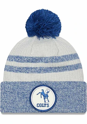 New Era Indianapolis Colts Grey Retro 2022 Sideline Sport Mens Knit Hat
