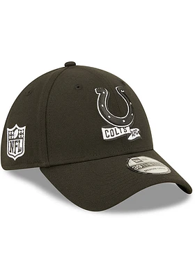 New Era Indianapolis Colts Mens Black 2022 Sideline BW 39THIRTY Flex Hat