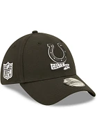 New Era Indianapolis Colts Mens Black 2022 Sideline BW 39THIRTY Flex Hat
