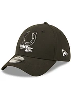 New Era Indianapolis Colts Mens Black 2022 Sideline BW 39THIRTY Flex Hat