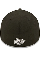 New Era Kansas City Chiefs Mens Black 2022 Sideline BW 39THIRTY Flex Hat