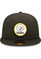 New Era Pittsburgh Steelers Mens Black Retro 2022 Sideline 59FIFTY Fitted Hat