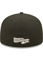 New Era Pittsburgh Steelers Mens Black Retro 2022 Sideline 59FIFTY Fitted Hat