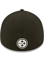 New Era Pittsburgh Steelers Mens Black 2022 Sideline BW 39THIRTY Flex Hat