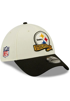 New Era Pittsburgh Steelers Mens Ivory 2022 Sideline 39THIRTY Flex Hat