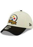 New Era Pittsburgh Steelers Mens Ivory 2022 Sideline 39THIRTY Flex Hat