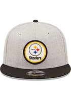 New Era Pittsburgh Steelers Grey Retro 2022 Sideline 9FIFTY Mens Snapback Hat