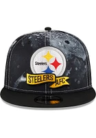 New Era Pittsburgh Steelers Black Ink Dye 2022 Sideline 9FIFTY Mens Snapback Hat