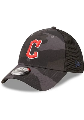 New Era Cleveland Guardians Mens Black Camo 39THIRTY Flex Hat