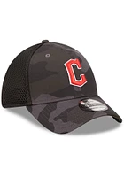 New Era Cleveland Guardians Mens Black Camo 39THIRTY Flex Hat