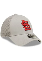 New Era St Louis Cardinals Mens Grey Team Neo 39THIRTY Flex Hat