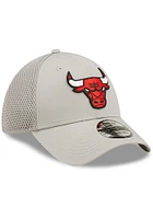 New Era Chicago Bulls Mens Grey Team Neo 39THIRTY Flex Hat