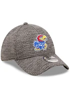 New Era Kansas Jayhawks Mens Grey Essential 39THIRTY Flex Hat