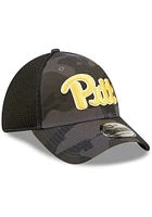New Era Pitt Panthers Mens Black Camo 39THIRTY Flex Hat