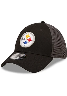 New Era Pittsburgh Steelers Mens Black Team Neo 39THIRTY Modern Flex Hat