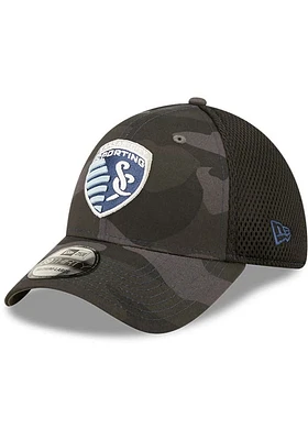 New Era Sporting Kansas City Mens Black Camo 39THIRTY Flex Hat