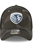 New Era Sporting Kansas City Mens Black Camo 39THIRTY Flex Hat