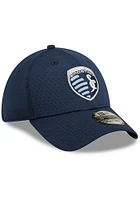 New Era Sporting Kansas City Mens Navy Blue Essential 39THIRTY Flex Hat
