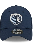 New Era Sporting Kansas City Mens Navy Blue Essential 39THIRTY Flex Hat