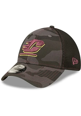New Era Central Michigan Chippewas Mens Black Camo 39THIRTY Flex Hat
