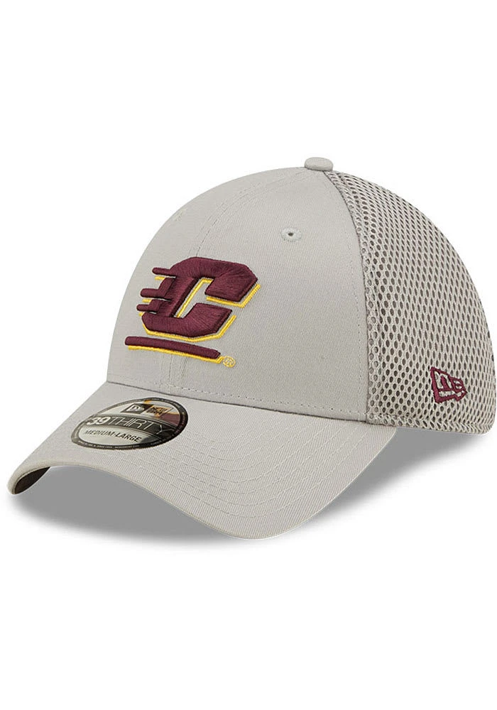 New Era Central Michigan Chippewas Mens Grey Team Neo 39THIRTY Flex Hat