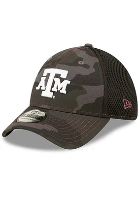 New Era Texas A&M Aggies Mens Black Camo 39THIRTY Flex Hat