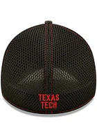 New Era Texas Tech Red Raiders Mens Black Camo 39THIRTY Flex Hat