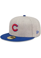 New Era Chicago Cubs Mens Grey Heather Patch 59FIFTY Fitted Hat