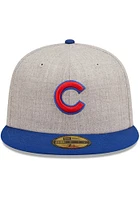 New Era Chicago Cubs Mens Grey Heather Patch 59FIFTY Fitted Hat