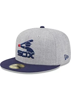 New Era Chicago White Sox Mens Grey Heather Patch 59FIFTY Fitted Hat