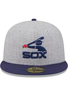 New Era Chicago White Sox Mens Grey Heather Patch 59FIFTY Fitted Hat