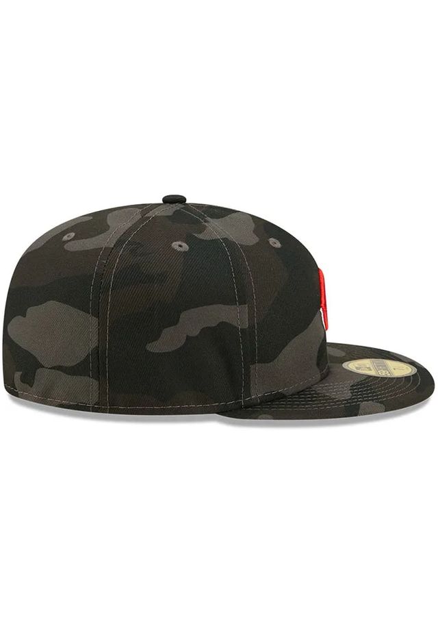 New Era Cincinnati Reds Mens Black Camo 59FIFTY Fitted Hat